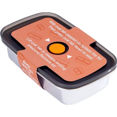 Boîte à lunch rectangulaire SHINEOFI 600 ml en acier inoxydable (1/5)