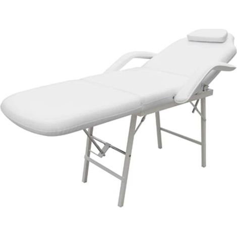 Maison Exclusive - Fauteuil de massage pour traitement facial Simili-cuir Blanc (1/5)