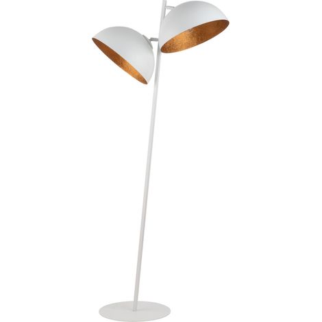 Lampadaire incliné blanc/cuivre métal 2xE27 Sfera Sigma (1/2)