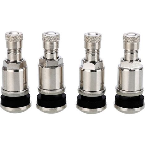 4x  Valve Pneu Voiture Tubeless I Valve en argenté acier de I 43mm