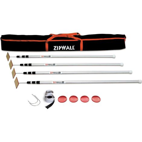 Kit de protection de chantier HILAIRE ZipWall - 4 perches - ZIP-SLP4