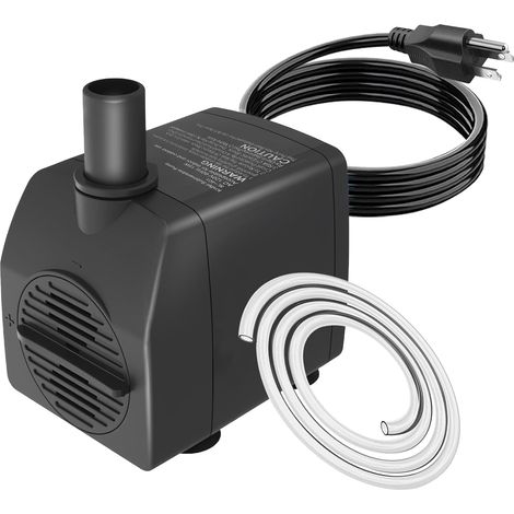 Pompe à Eau Submersible 16W 800L/H, Pompe Aquarium Avec Câble 3m Protection Surchauffe Ultra Silencieuse Petite Pompe pour Fontaine Étang, Statues, Hydroponique (Noir)