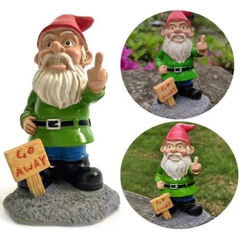 Lawn Ornaments - Garden Gnome - Resin Statue - Multicolor - 14x8x7.5 cm