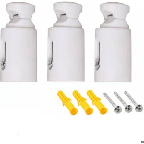 3pcs supports sèche-serviettes – Espacement réglable 30-60cm – Acier blanc résistant humidité – pour salle de bain (1/3)