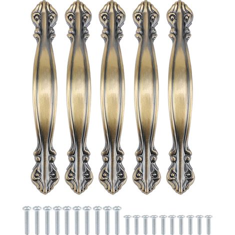 10 poignées arc antique 64 mm, porte meuble 10,9 cm longueur (1/5)