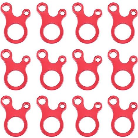 CCYKXA Set of 12 aluminum guy line tensioners, tent rope tensioners, red guy line adjustment buckles for outdoor hiking, camping tent accessories (1/5)