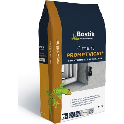 Bostik – Ciment prompt VICAT P96 – Sac 10 kg – Scellements rapides en milieu humide – Prise en 2 minutes – Haute résistance à la corrosion
