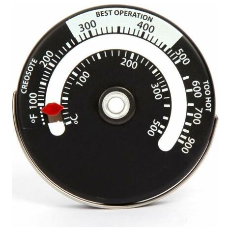 Thermomètre magnétique pour poêle à bois – Moniteur de température pour conduit de fumée – Installation facile sans outil – 6,3 cm diamètre (1/5)