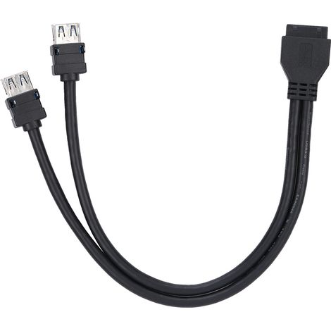 Câble de panneau avant USB 3.0, câble de blindage E/S 19 broches, câble noir 20 broches vers 3.0 avec broches de retenue. (1/5)