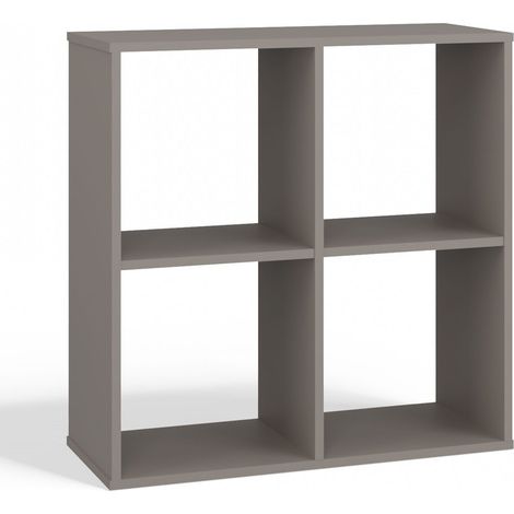 Estantería funcional para libros y documentos, color gris arcilla, 2x2 estantes para sala de estar, oficina o habitación infantil. (1/5)