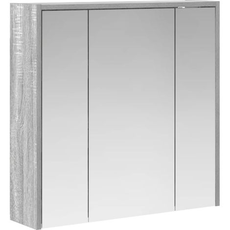 Maison Exclusive - Mobiletto per specchio da bagno Grigio Sonoma