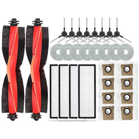 NALOOKAMIC Lot de 30 pièces pour aspirateur Xiaomi X20 Max / X20 Pro / D109GL / D102GL : brosse, filtre, chiffon et sac à poussière. (1/4)