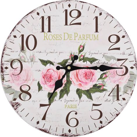 Horloge murale vintage Fleur 30 cm (1/5)