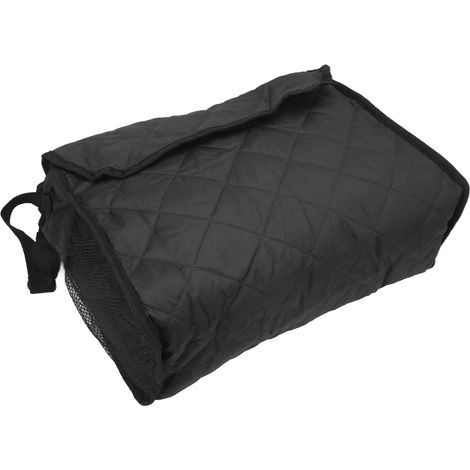 Sac de Rangement Accroché pour Fauteuil Roulant en Coton Matelassé Noir - Accessoire Déambulateur et Scooter