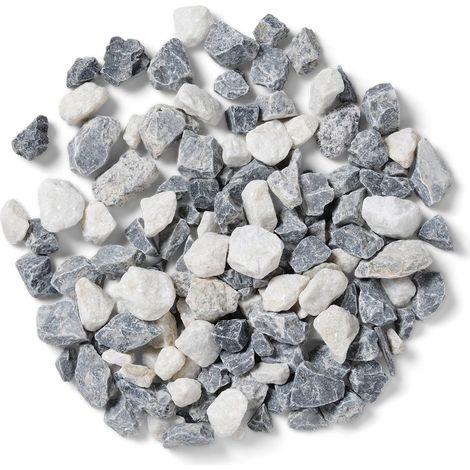 Arctic Mist Bulk Bag 850 kg Premium Chippings - 16-32 mm Cool Grey and Icy White Gravel - L100 x W100 x H80 cm