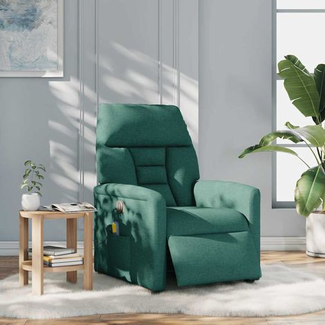 Maison Exclusive - Massagesessel Elektrisch Dunkelgrün Stoff