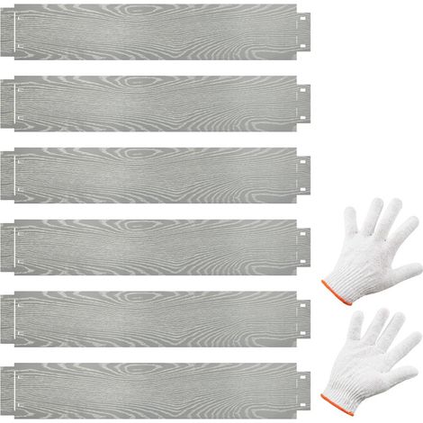 Jardinera elevada de metal galvanizado 600 x 20 x 110 cm flexible y estéticamente agradable gris 200012220