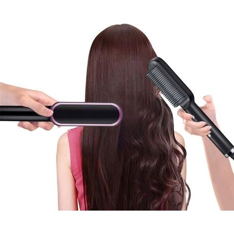 Heißluft-Haarbürste, Glättungskamm, Haartrockner, Haarglätter mit integriertem Kamm (1/4)