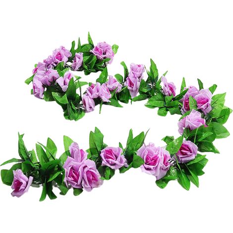 Guirlande Fausse Vigne - Fleur Artificielle Rose - Décoration Intérieure Extérieure pour Mariage Fête Bureau Jardin - 230 cm - Lot de 4 (1/5)