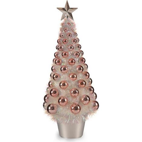 Albero di Natale - Iridescente - Rosa - 21,5 x 51 x 21,5 cm - Plastica Polipropilene