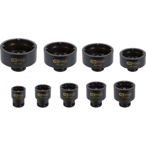 Juego de vasos para tuercas de cubo KS TOOLS - 9 piezas - 450.5020