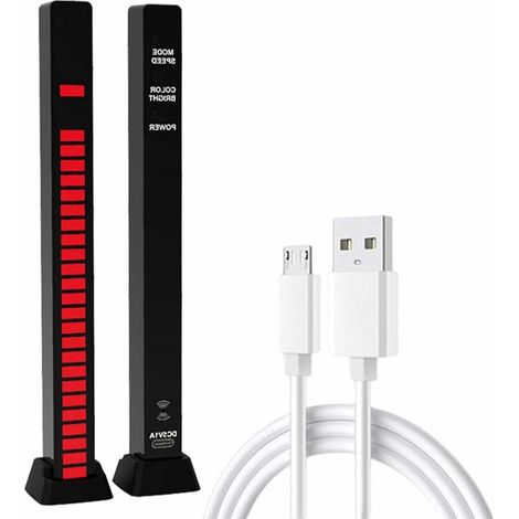 Ruban LED Bleutooth,LED LumièRe de Rythme Audio Musique Ambiance Rythme LumièRe, Voyant Indicateur de Niveau de Musique 32 Bits, LumièRes de Tube de Jeu à Led pour Voiture/Studio- Noir (1/5)