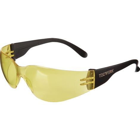 TECWERK Schutzbrille Daylight Basic EN 166 Bügel schwarz,Scheibe gelb PC TECWERK
