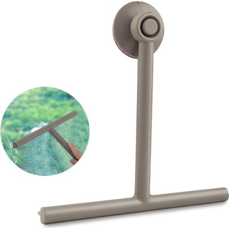 Shower scraper, black silicone shower scraper, shower scraper, bathroom, mirror, glass cleaner, ceramic tile (brown) (1/5)