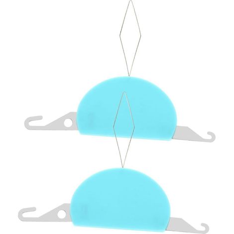 Enfile-aiguille automatique 3 en 1 pour machine à coudre manuelle, outil de perforation, en plastique bleu (lot de 2). (1/5)