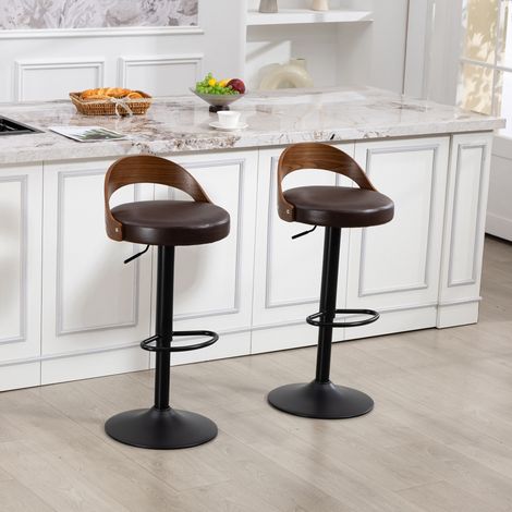 MEUBLIV Set di 2 sgabelli da bar 42,5 x 42 x 77-98 cm marrone – girevoli 360° (1/5)