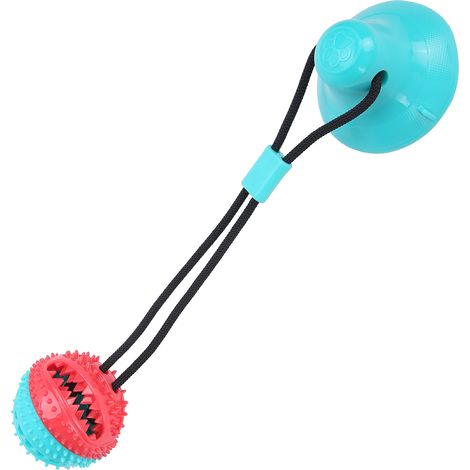 Balle à ventouse interactive pour chien, pour le nettoyage des molaires et la distribution de nourriture (rouge et bleue) (1/5)