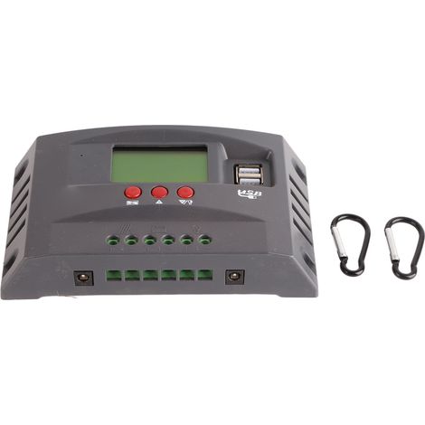Régulateur Solaire MPPT 12V/24V Auto avec Affichage LCD, 2 Ports USB et 10A pour Panneau Solaire (1/5)
