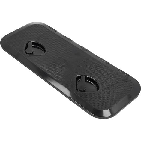 Trappe de pont d'accès inspection 180° avec couvercle à charnière anti-UV et serrure pour bateau marin 24 x 9.5 pouces (Noir) (1/5)