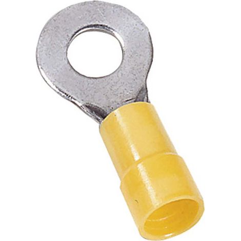Cosses à œillet MECATRACTION, Isolé, Jaune, 6mm², M6, 13.8mm, série N
