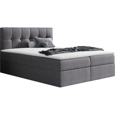 Lit boxspring Aedes, Rico 23, Continental, Double, 200x200, Tissu, Disponible, 206x208x103cm