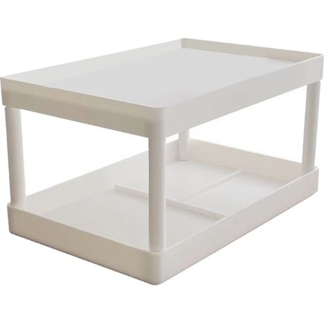 Étagère de rangement 2 niveaux pour maquillage, organisateur de bureau, chambre, dortoir étudiant, support de stockage de débris de table, petit (1/5)