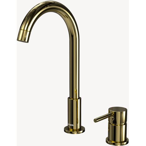 Mezclador de lavabo de 2 agujeros oro- Corbeau