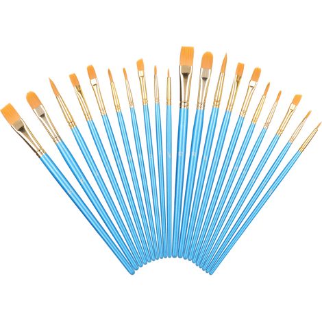 Set mit 20 Aquarell- und Ölmalpinseln, Zeichenwerkzeuge für Künstler, blauer Pinselhalter (1/5)