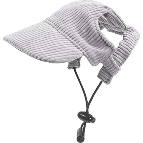 1 casquette pour chien, réglable, velours côtelé, trous pour oreilles, protection solaire, gris, taille s (1/5)