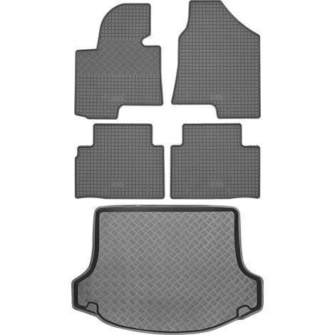 Ensemble de tapis de sol en caoutchouc pour Kia Sportage III SUV (2010-2015) + tapis de coffre (1/5)