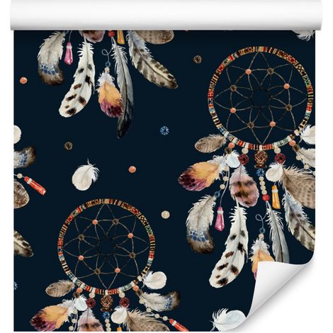 Papel pintado de atrapasueños de estilo bohemio para salón y dormitorio, 50x1000 cm. (1/5)