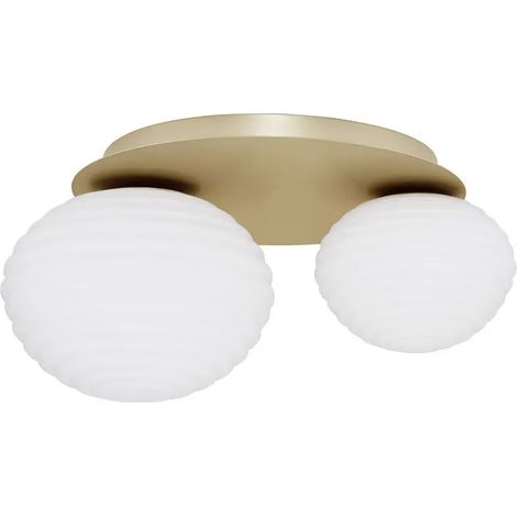 [GEBRAUCHT] B-Ware Nova Luce Deckenleuchte Deckenlampe Allen Gold E27 Led 2 Flammig Glas Dimmbar (1/2)