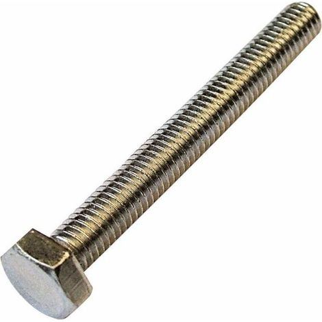 Vis à métaux zinguée tête hexagonale M10 X 25 DIN 933 (Lot de 50) (1/4)