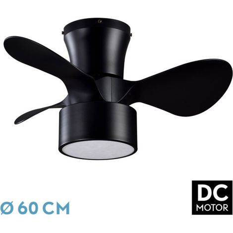 Ventilador de techo LED "Kos" regulable con control remoto (24W 3CCT 2390lm) IP20 Ø60cm color negro (1/2)