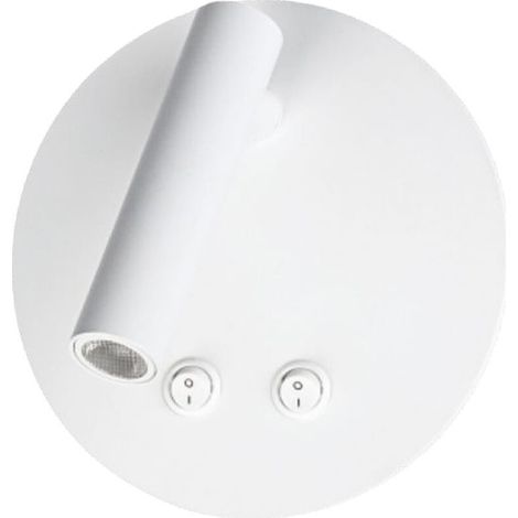 TrAdE Shop Traesio - Applique Led Orientabile Da Parete Doppia Fonte Luminosa 8 Watt Luce Calda 3000k Mr-01 - Bianco (1/5)