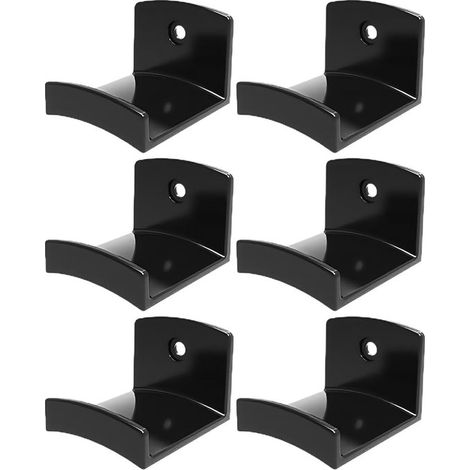 Lot de 6 crochets d'angle adhésifs noirs pour fixation murale, porte-chapeaux adhésif résistant, rangement pour casquettes et chapeaux, décoration murale pour la maison (1/4)