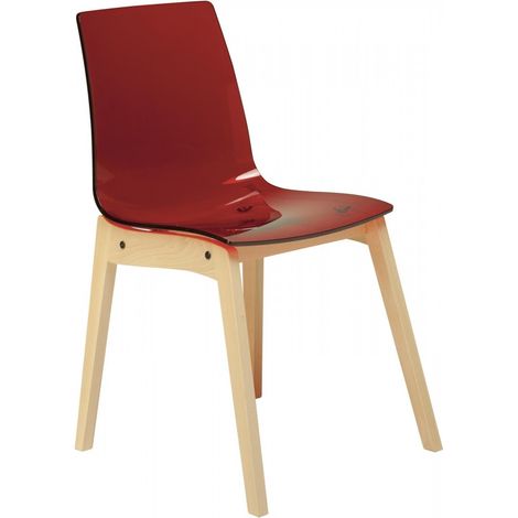 SEDIA LOLLIPO WOOD - GRANDSOLEIL Colore: Rosso rubino trasparente