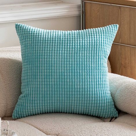 Housse De Coussin - Velours Côtelé À Rayures - 60 x 60 cm - Pour Salon Chambre - Lot De 2