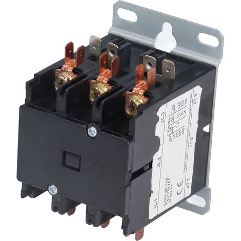 Contacteur AC 220V 50/60Hz 3P, plastique thermodurcissable PA66 robuste, contacteurs de condenseur de climatiseur, pièce de rechange durable (1/5)