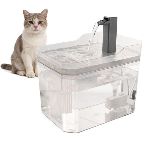 Fuente de agua transparente para gatos de 1,5 L – Bomba silenciosa, fácil de limpiar – Apta para gatos y perros pequeños (1/5)